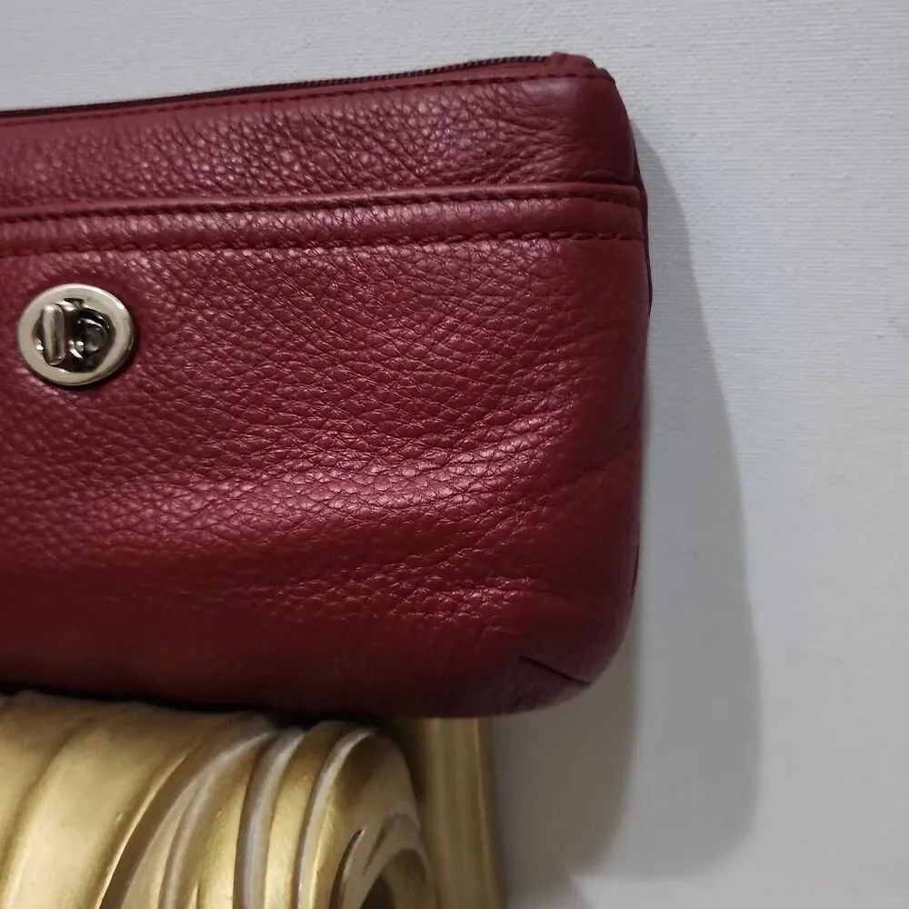 Coach Park Medium Pebbled Leather Wristlet